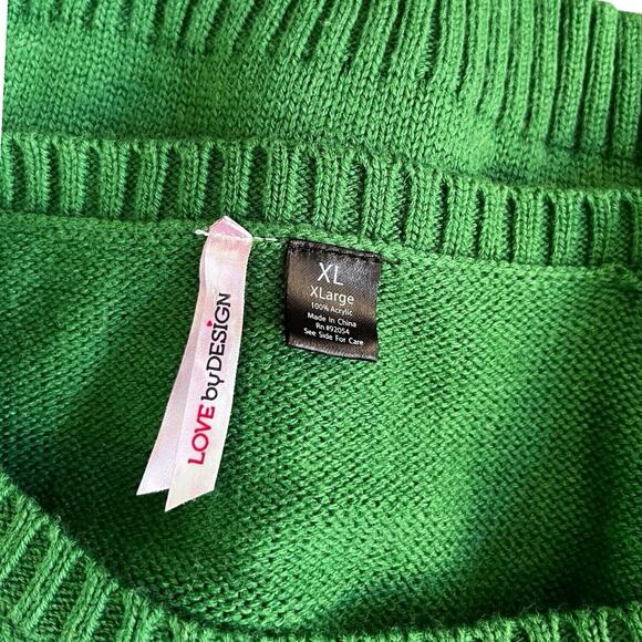 Christmas Ugly Sweater Woman's Santa Mrs Claus Cookies Green W Snowflakes Sz XL - Picture 5 of 11